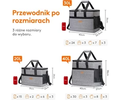 Lifewit izoliuotas pikniko krepšys 20 l, 35 × 23 × 25 cm, bordo, LF233125