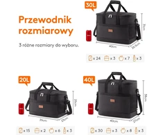 Lifewit termoizoliacinis pietų krepšys 20 l, 35 × 23 × 25 cm, LF233125