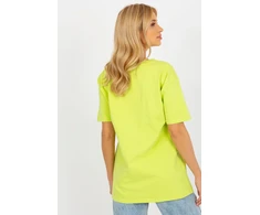 Lime spalvos moteriški marškinėliai su užrašu Ex Moda