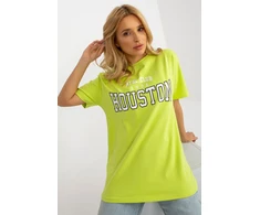Lime spalvos moteriški marškinėliai su užrašu Ex Moda