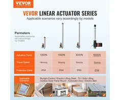 VEVOR Linijinis pavaras 12V 20 cm 6000N IP44