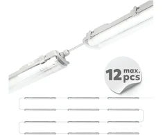 Linijinis šviestuvas G2, pilkas, su 2x LED T8 18W 120cm 6500K lempomis, IP65