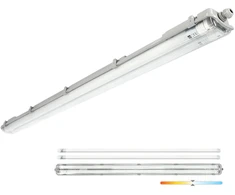 Linijinis šviestuvas G2, pilkas, su 2x LED T8 18W 120cm 4000K lempomis, IP65