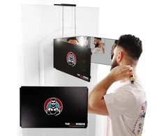 LIPFISBARBERSHOP.COM trijų dalių kirpimo veidrodis su LED apšvietimu ir 360° vaizdu