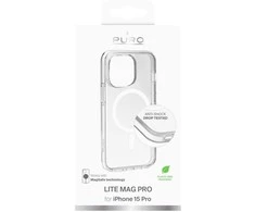 LITE MAG PRO“ apsauginis dėklas (PC+TPU+TPE) su integruotais magnetais iPhone 15 Pro“, baltas