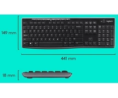 Logitech MK270 Membraninė klaviatūra 920-004508 (USB (2.4 GHz belaidis ryšys); juoda)