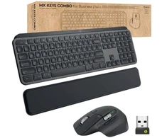 Logitech MX Keys Combo verslui Gen 2 Belaidė Klaviatūra ir pelė +Atrama riešui, US Int, Graphite