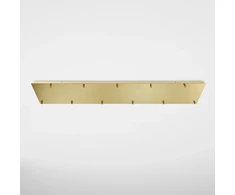Lubinė bazė 11 PIREX pakabinamų šviestuvų, poliruoto metalo, 140x28 cm
