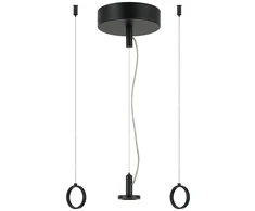 Lubinis laikiklis su integruotu maitinimo šaltiniu PLUG&amp;PLAY moduliniam šviestuvui, matinės juodos sp., 25105-1