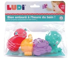 LUDI maudymosi žaislų komplektas, Jūros gyvūnai, 4 vnt.