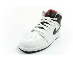 Madingi moteriški Nike Air Jordan 1 aukštakulniai sportiniai bateliai, balti su juoda