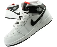 Madingi moteriški Nike Air Jordan 1 aukštakulniai sportiniai bateliai, balti su juoda