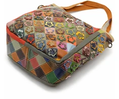 Magic Bags moteriška didelė odinė pirkinių rankinė ant peties spalvota mozaika