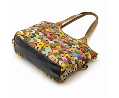 Magic Bags damska skórzana shopperbag kolorowa mozaika torebka na ramię