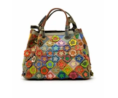 Magic Bags damska skórzana shopperbag kolorowa mozaika torebka na ramię