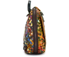Magic Bags plecak damski duży skóra naturalna kolorowa mozaika miejski