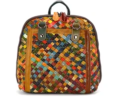 Magic Bags plecak damski duży skóra naturalna kolorowa mozaika miejski