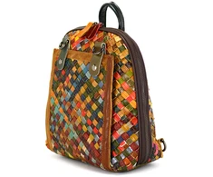 Magic Bags plecak damski duży skóra naturalna kolorowa mozaika miejski