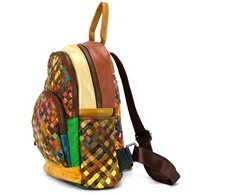 Magic Bags plecak damski skóra naturalna kolorowa mozaika miejski suwak
