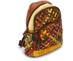 Magic Bags plecak damski skóra naturalna kolorowa mozaika miejski suwak