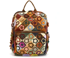 Magic Bags plecak skóra naturalna kolorowa mozaika damski miejski kieszenie