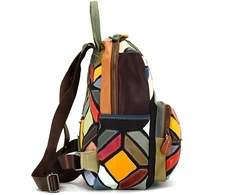 Magic Bags plecak skóra naturalna kolorowa mozaika damski miejski kieszenie