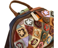 Magic Bags plecak skóra naturalna kolorowa mozaika damski miejski kieszenie