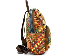 Magic Bags plecak skóra naturalna kolorowa mozaika damski miejski kieszenie