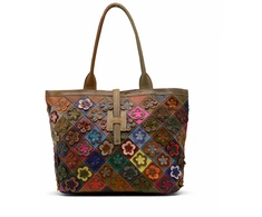 Magic Bags shopperbag damska skóra naturalna A4 kolorowa mozaika 2 skyriai