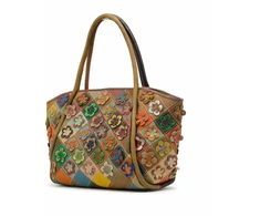 Magic Bags shopperbag kuferek damski skóra naturalna kolorowa mozaika