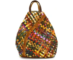 Magic Bags Skórzany pojemny damski torebka-plecak w mozaikę miejski