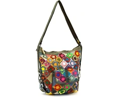 Magic Bags torebka plecak damska A4 skórzana kolorowa mozaika shopperbag