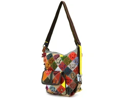 Magic Bags torebka plecak damska A4 skórzana kolorowa mozaika shopperbag
