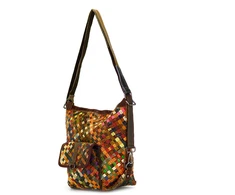 Magic Bags torebka plecak damska A4 skórzana kolorowa mozaika shopperbag