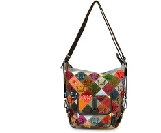 Magic Bags torebka plecak damska A4 skórzana kolorowa mozaika shopperbag