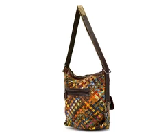 Magic Bags torebka plecak damska A4 skórzana kolorowa mozaika shopperbag
