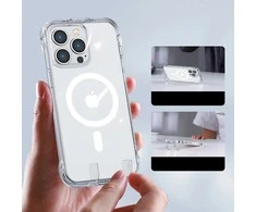 Magnetic Defender“ magnetinis dėklas, skirtas iPhone 14 Plus“ šarvuotajam dėklui su kabliukais, aiškiai stovi (suderinamas su MagSafe“)
