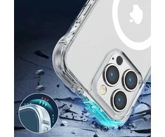 Magnetic Defender“ magnetinis dėklas, skirtas iPhone 14 Plus“ šarvuotajam dėklui su kabliukais, aiškiai stovi (suderinamas su MagSafe“)