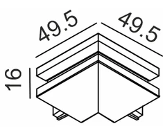 Magnetinės sistemos bėgelio MICRO_LINE L formos išorinis sujungimas, juodas