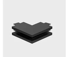 Magnetinės sistemos bėgelio MICRO_LINE L formos išorinis sujungimas, juodas