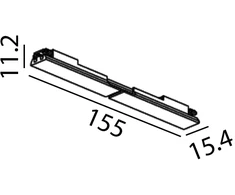 Magnetinės sistemos bėgelio MINI_LINE 42 lankstus elektrinis sujungimas, 42V, baltas