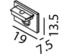 Magnetinės sistemos bėgelio MINI_LINE 42 užbaigimas, juodas, 2vnt.