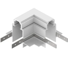Magnetinės sistemos bėgelio OPTONICA R35-B kampinis sujungimas, baltas
