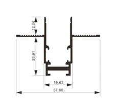 Magnetinės sistemos bėgelis OPTONICA R15B, juodas, 2m