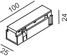 Magnetinės sistemos IN_LINE bėgelio elektrinis sujungimas, juodas, 4x