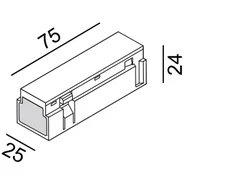Magnetinės sistemos IN_LINE bėgelio elektrinis sujungimas, baltas
