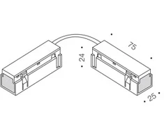 Magnetinės sistemos IN_LINE bėgelio lankstus sujungimas, juodas
