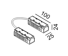 Magnetinės sistemos IN_LINE bėgelio lankstus elektrinis sujungimas, baltas, 4x