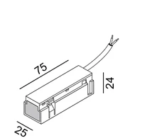 Magnetinės sistemos IN_LINE bėgelio užbaigimas su užmaitinimu, juodas, su 150cm laidu