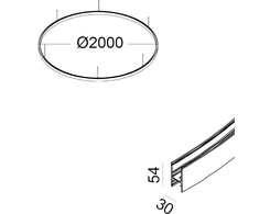 Magnetinės sistemos IN_RING bėgelis, 48V, baltas, 2m diametro